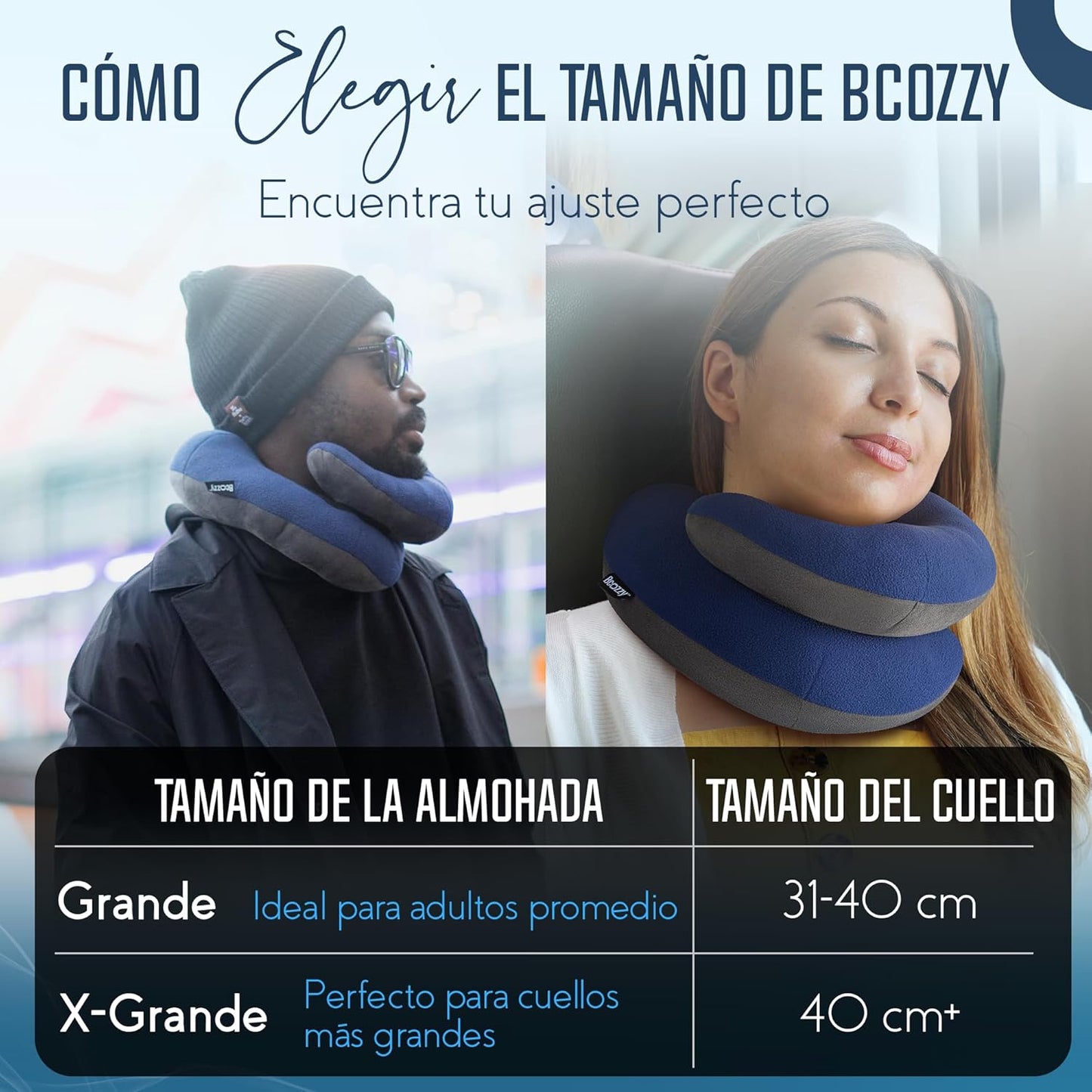 La Almohada Para El Cuello Para Viajes Brinda Doble Soporte Para La Cabeza, El Cuello Y La Barbilla En Cualquier Oosición Para Dormir En Vuelos, Suave, Cómoda, Tamaño Large, Azul Marino